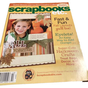 Scrapbooks Etc October 2008 Magazine Fall layouts eyelets halloween crafts treat